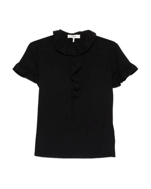 Chloé Black Short Sleeve Blouse