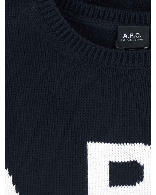A.P.C. Blue Logo Sweater for men