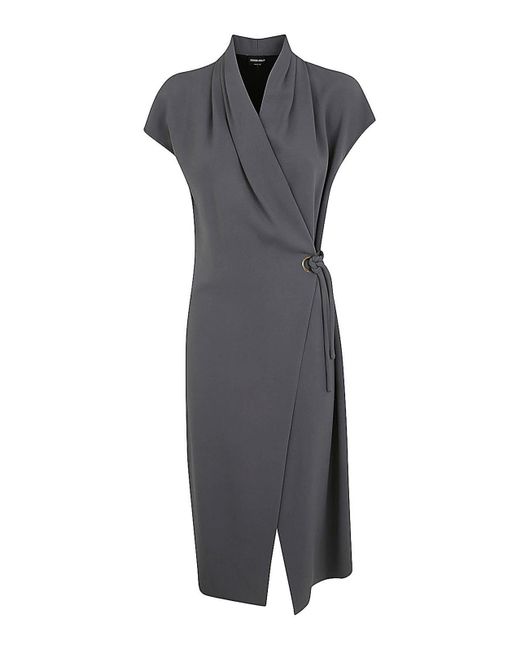 Giorgio Armani Gray Sleeveless Long Dress