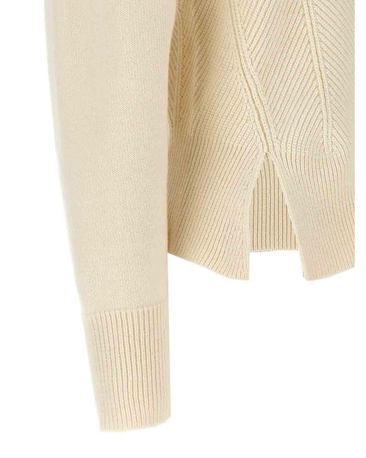Maglione Con Corsetto Chevron di Alexander McQueen in Natural