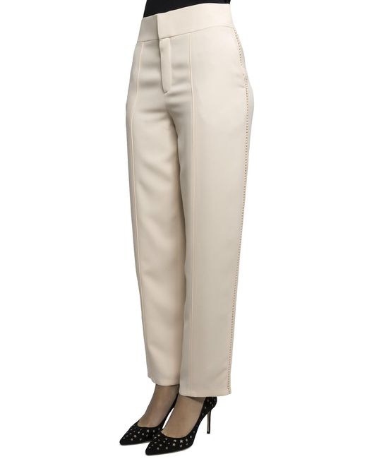 Chloé Natural Pompom Detail Cady Trousers