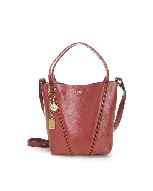 Chloé Red Chlo Spin Small Tote Bag
