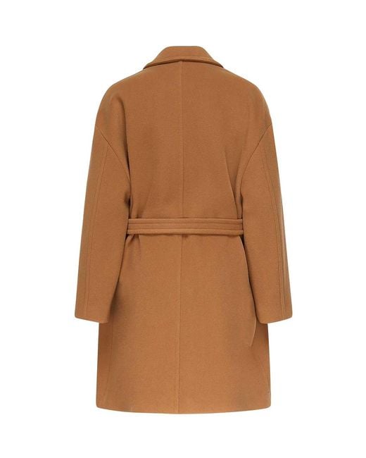 Pinko Brown Chipster Belted Lapel Coat