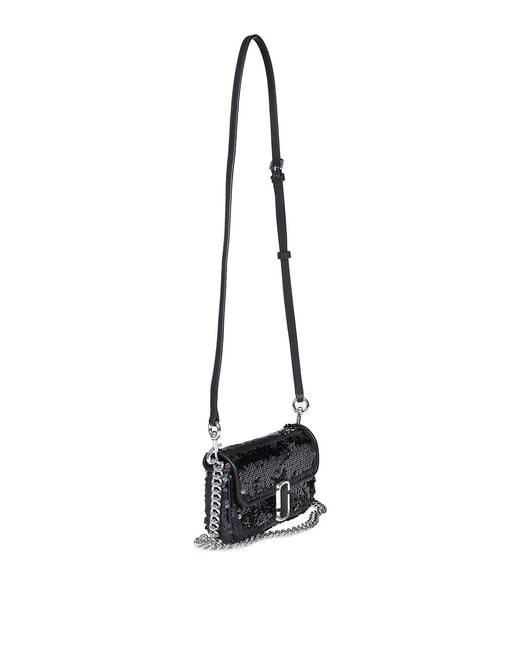Marc Jacobs Blue Mini Fabric Bag With Sequins And Logo