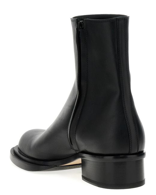 McQueen Black Double-Layer Side-Zip Ankle Boots for men