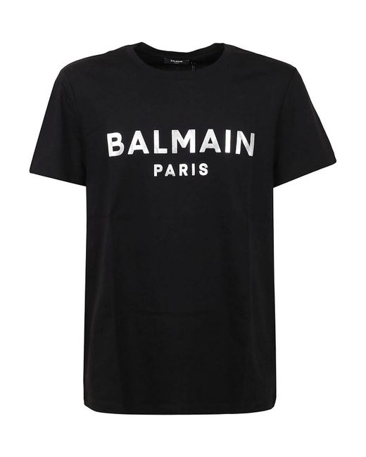 Balmain Black Logo Lettering T-shirt for men
