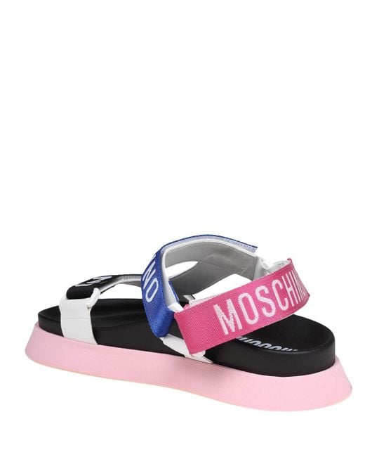 Moschino White Platform Sandal With Logo