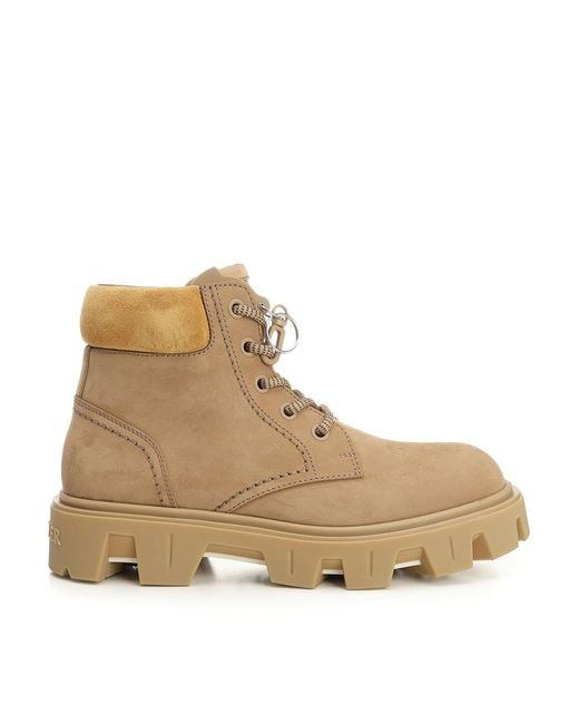 Moncler Natural Peak City Nubuck Ankle Boots for men