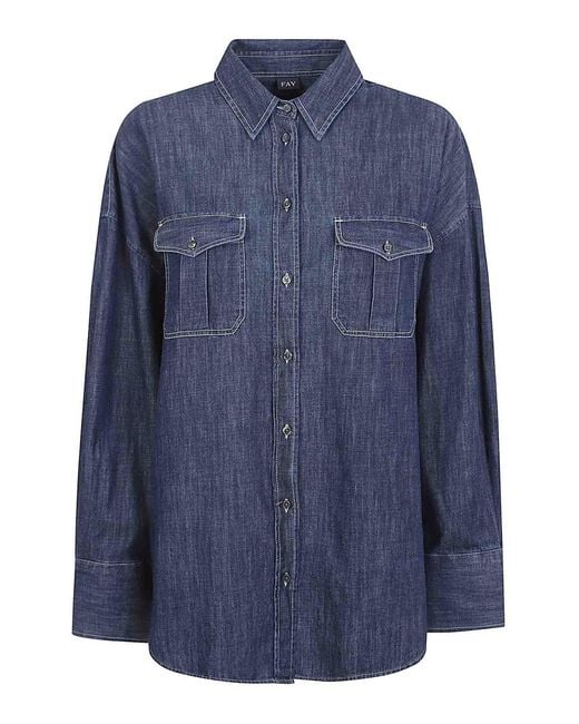 Fay Blue Denim Shirt