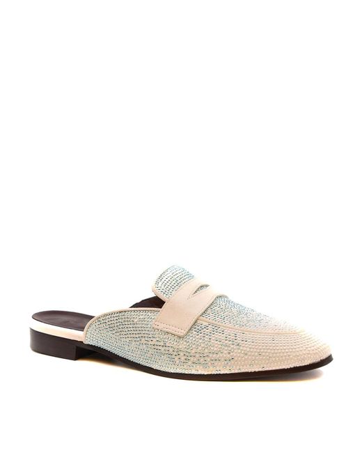 Bougeotte White Leather Mules