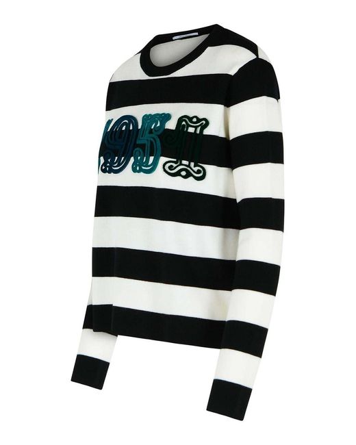 Max Mara Black Viterbo Two-Tone Virgin Wool Sweater