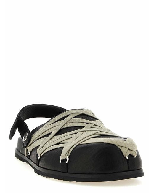 Rick Owens Black Megalaced Mules