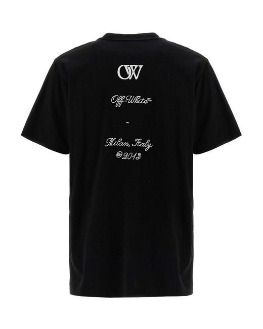 Off-White c/o Virgil Abloh Black T-shirt Logo Crew Neck for men