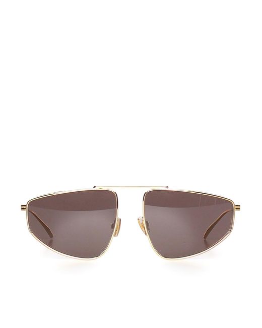 Bottega Veneta Brown Classic Aviator Sunglasses