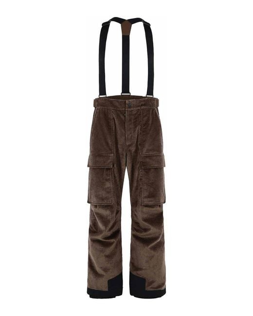 Moncler Brown Corduroy Padded Ski Overalls for men