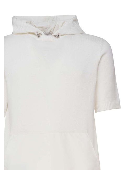 Eleventy White Hooded Sweater for men