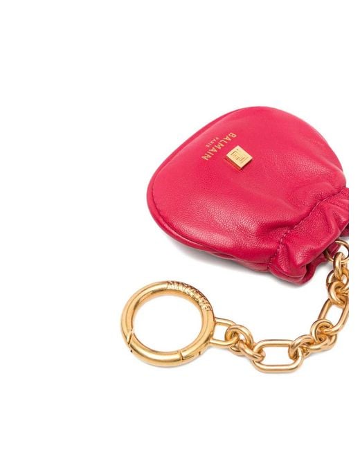 Balmain Pink Pouch Chain Keyring