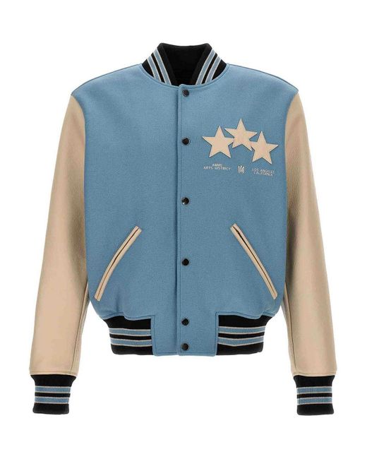 Amiri Blue Stars Varsity Bomber Jacket for men