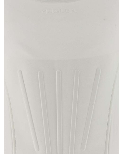 Mugler White Corseted Tank Top