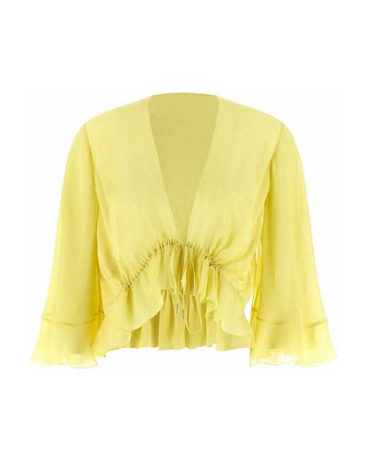 Alberta Ferretti Yellow Drawstring Shirt