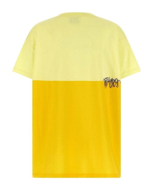 The Attico Yellow Graphic Crew Neck T-Shirt