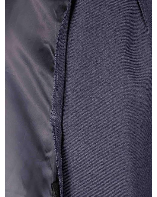 Maison Margiela Blue Layered Midi Skirt With Rear Zipper