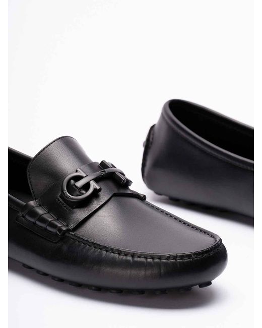 Ferragamo Black Grazioso Loafers for men