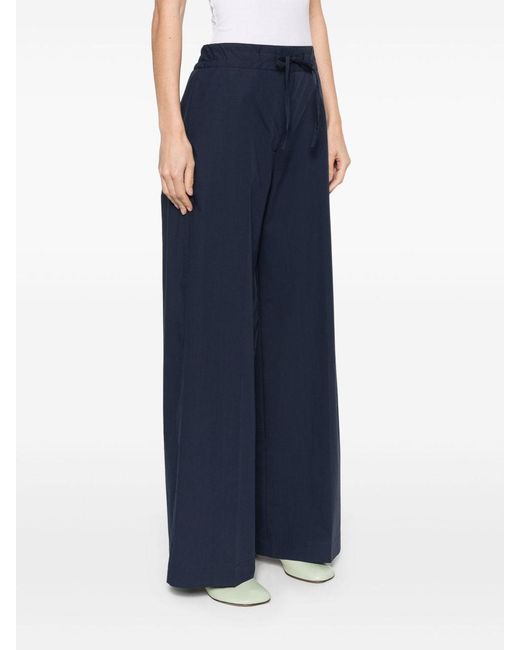 P.A.R.O.S.H. Blue Cotton Wide-Leg Trousers