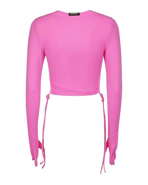 Vetements Pink Cropped Styling Top