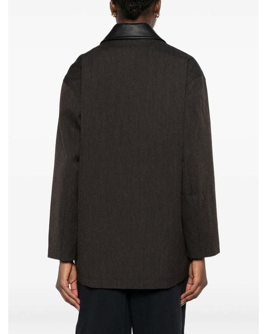 Studio Nicholson Black Leather Outerwear