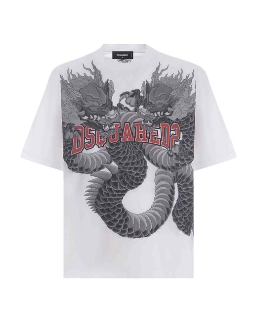 DSquared² Gray Cotton Tee for men