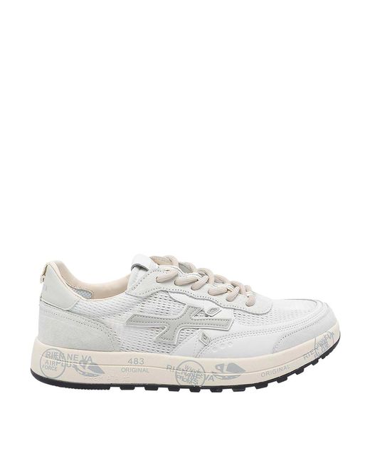 Premiata White Nous Sneakers for men