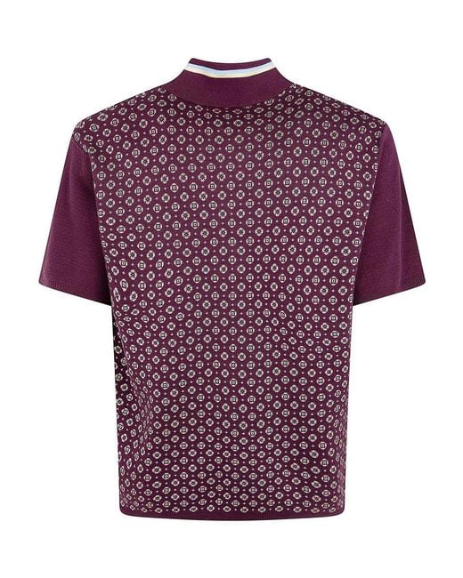 Drole de Monsieur Purple Jacquard Cravate Polo Shirt for men