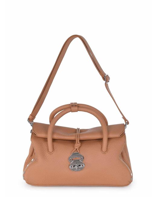Zanellato Brown Bag Made Of Hammered Leather
