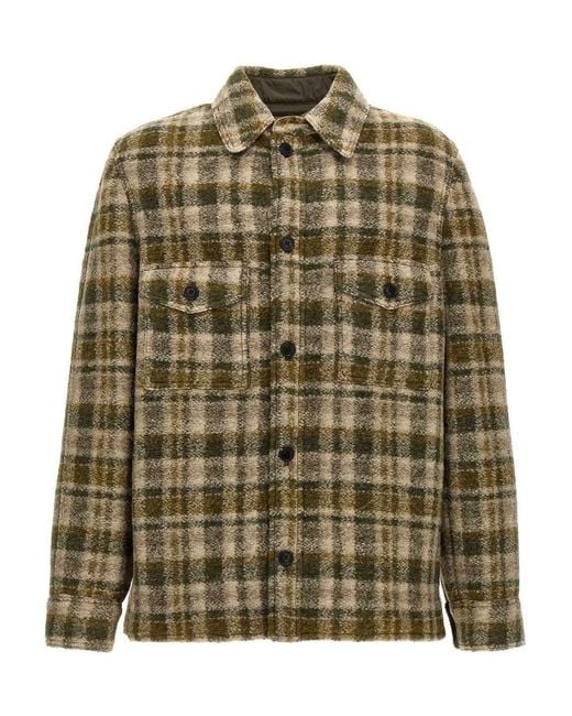 Isabel Marant Green Plaid Casual Jacket With Textured Fabric for men