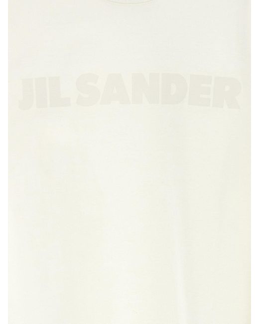 Jil Sander White Logo Print T-Shirt