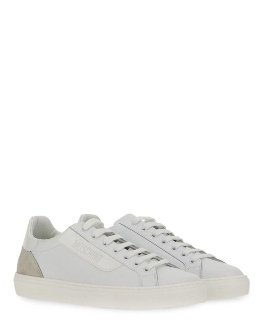 Moschino White Sneakers With Logo for men