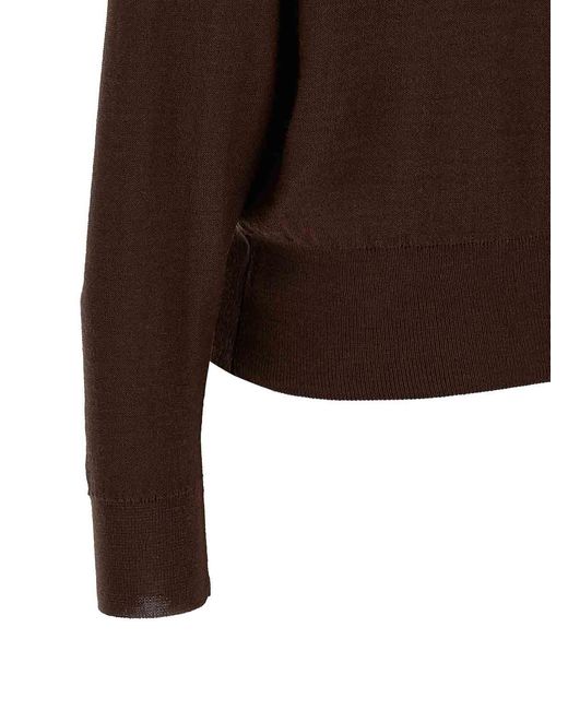 Lemaire Brown Trompe L'Oeil' Effect Cardigan
