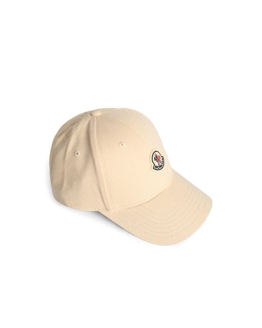 Moncler White Cream Cotton Cap