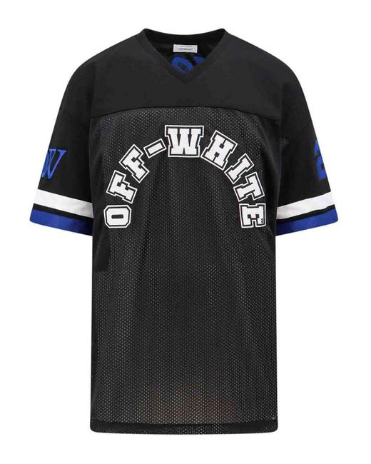 Off-White c/o Virgil Abloh Black Baseball Mesh T-shirt With Frontal Logo for men