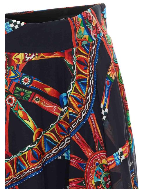 Dolce & Gabbana Multicolor Carretto Print Skirt