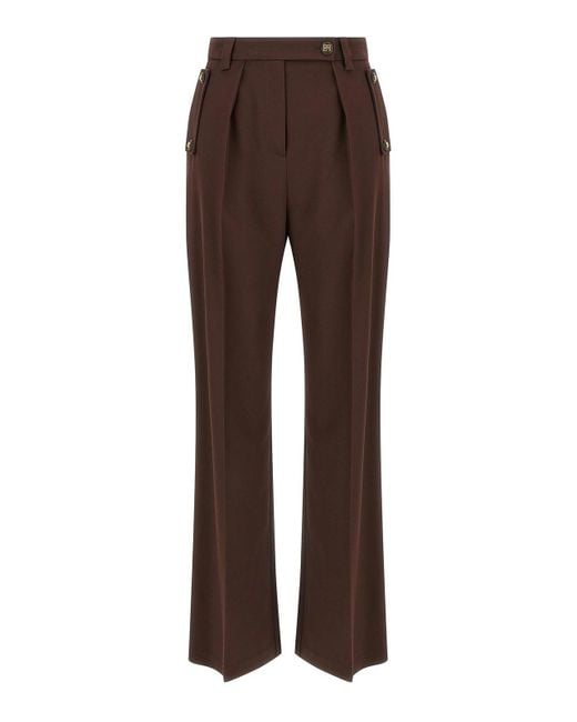 Elisabetta Franchi Brown Palazzo Pants
