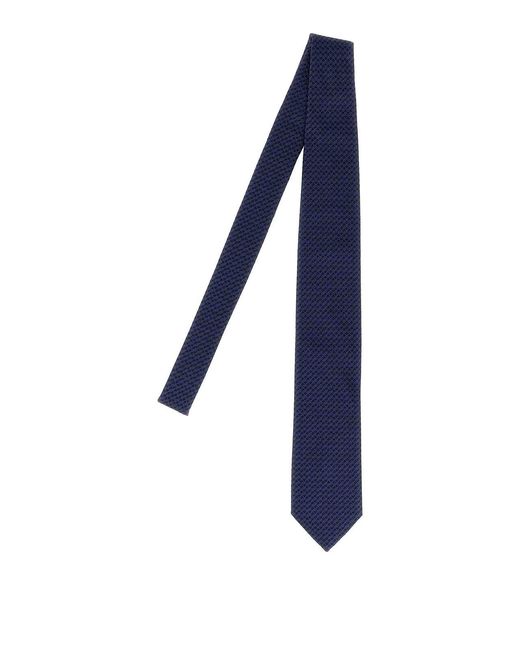Pal Zileri Blue Patterned Silk Tie for men