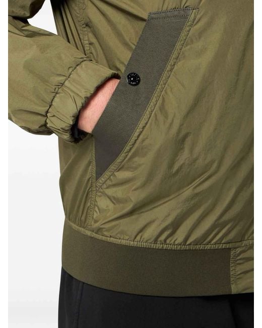 Stone Island Green Wool And Nylon Bomber Jacket for men