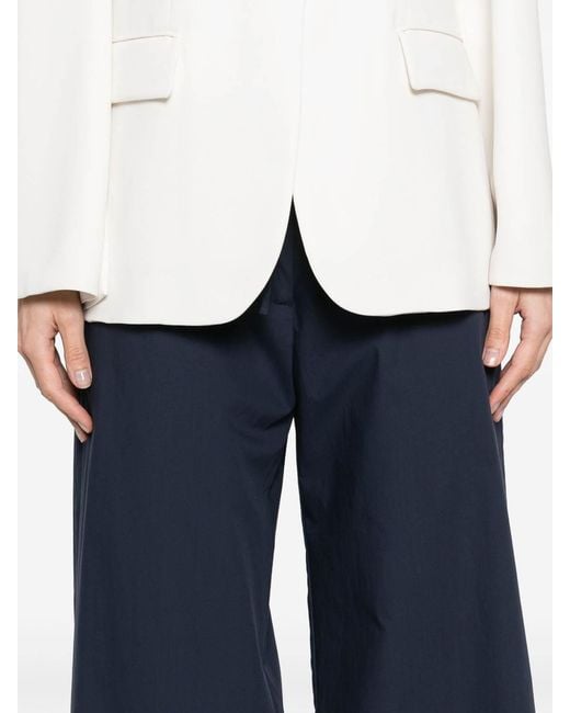 P.A.R.O.S.H. Blue Cotton Wide-Leg Trousers