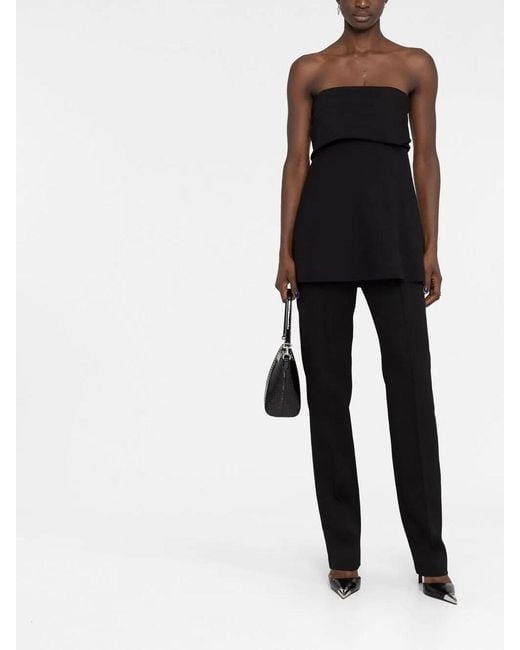 Totême Black Wool Crepe Band Tube