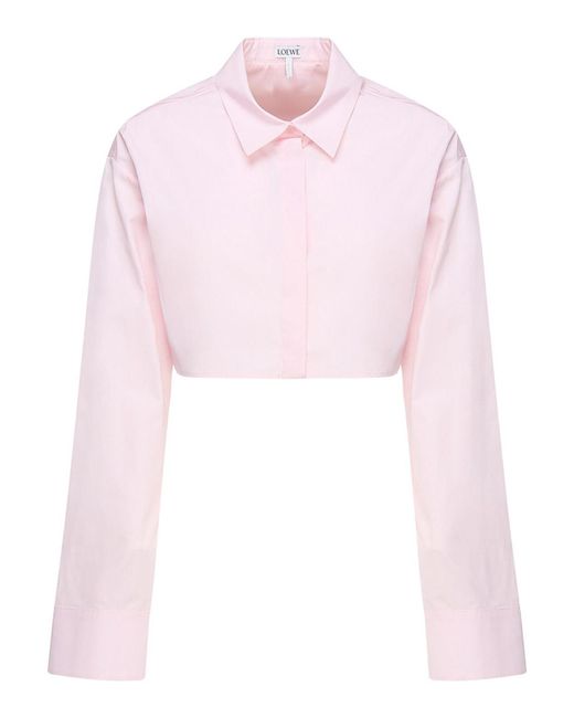 Loewe Pink Cropped Cotton Shirt