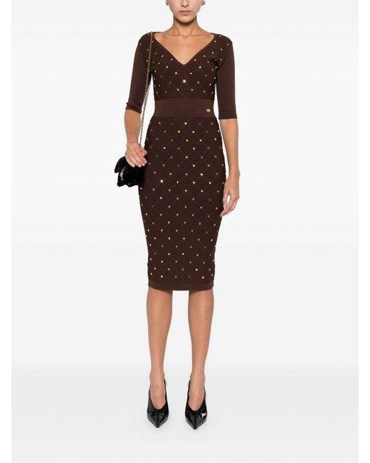 Elisabetta Franchi Brown Dress