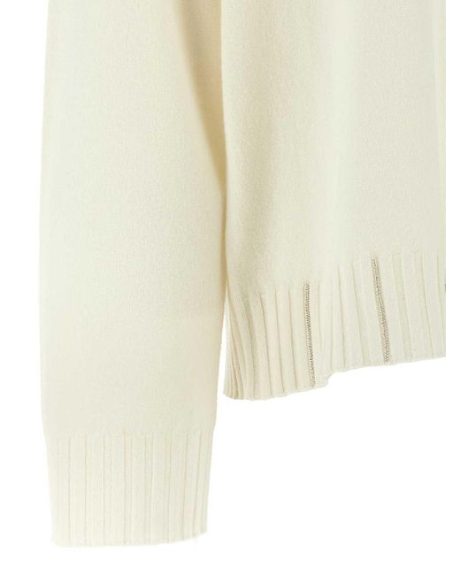 Fabiana Filippi White Jewel Detail Sweater