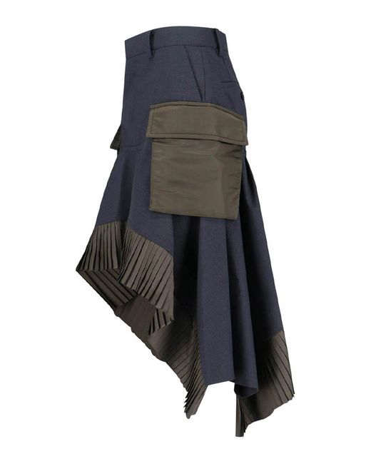 Sacai Blue Midi Skirt